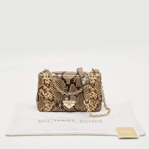 Michael Kors Tan Snake Print Crossbody Bag